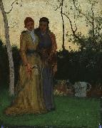 George Inness Two Sisters in the Garden France oil painting artist